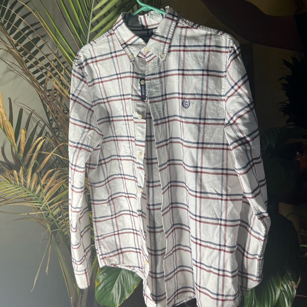 CHAPS pattern long sleeve dress shirt